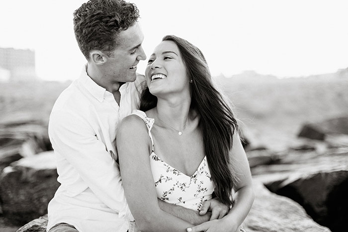 asbury park engagement photographer, couple, beach